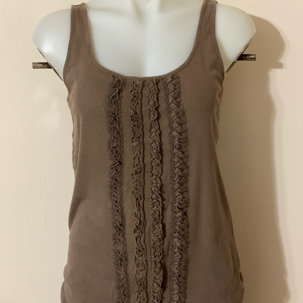 Old Navy Brown Ruffle Blouse Med
